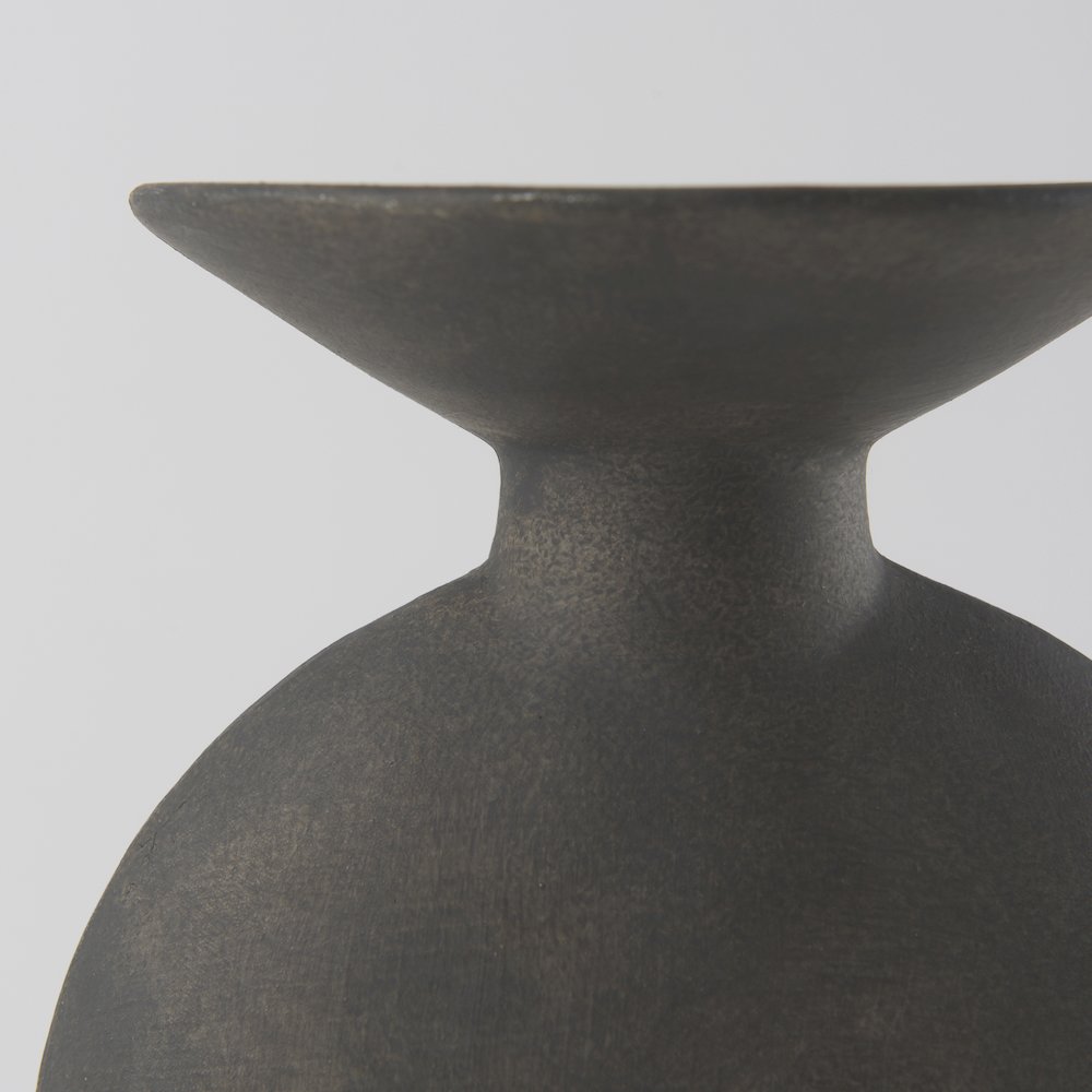 Kaz 6.7L x 5.5W x 11.2H Earthy Brown Ceramic Vase