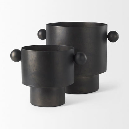 Juno 6.5H Medium Black Iron Vase