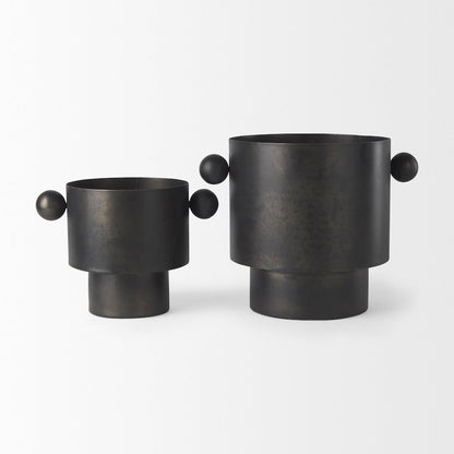 Juno 6.5H Medium Black Iron Vase