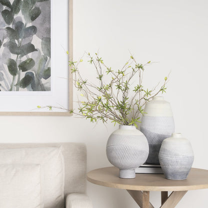 Blume 12.5H Off-White Gray Textured Vase