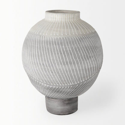 Blume 12.5H Off-White Gray Textured Vase