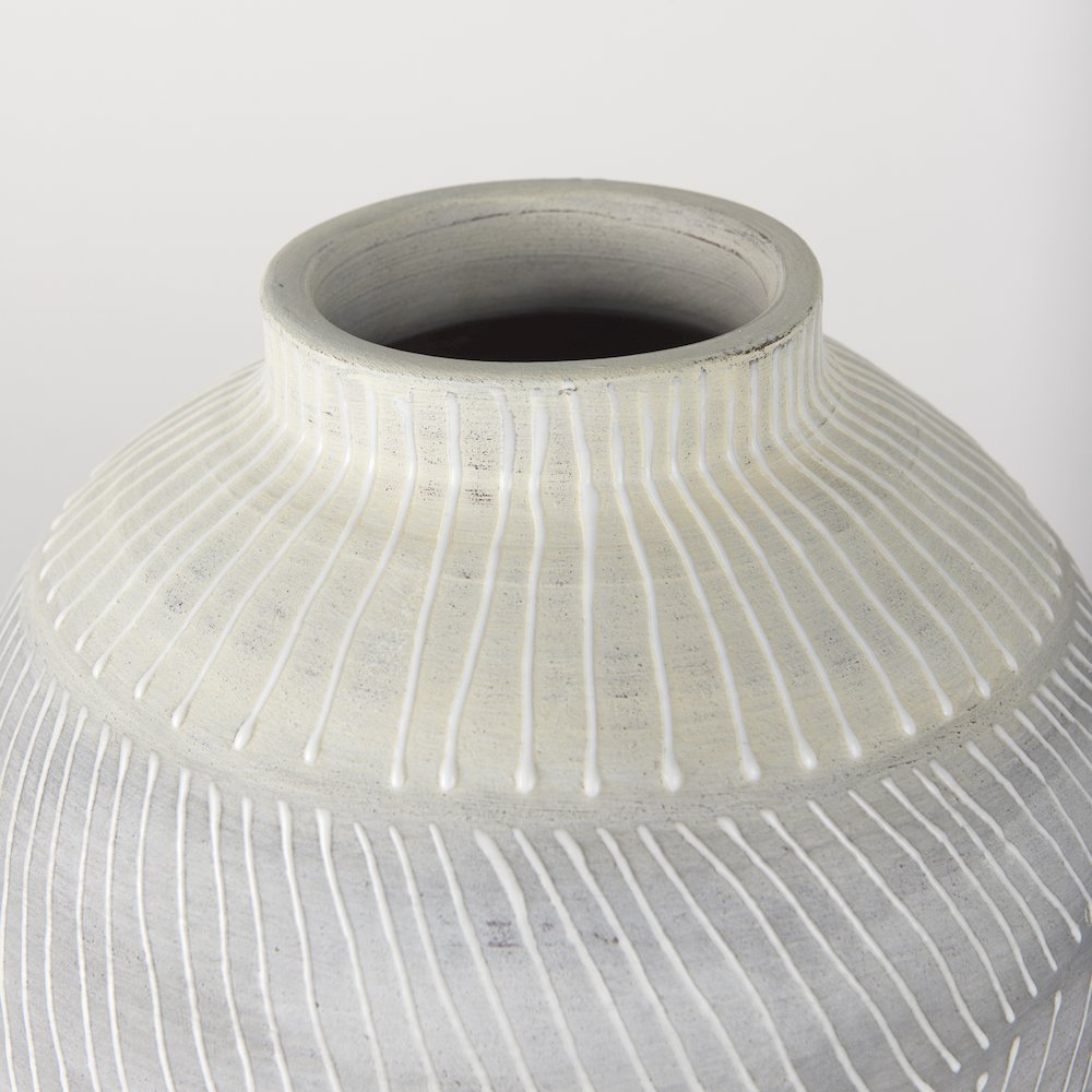 Blume 12.5H Off-White Gray Textured Vase