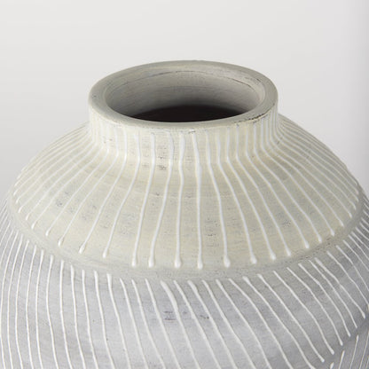 Blume 12.5H Off-White Gray Textured Vase