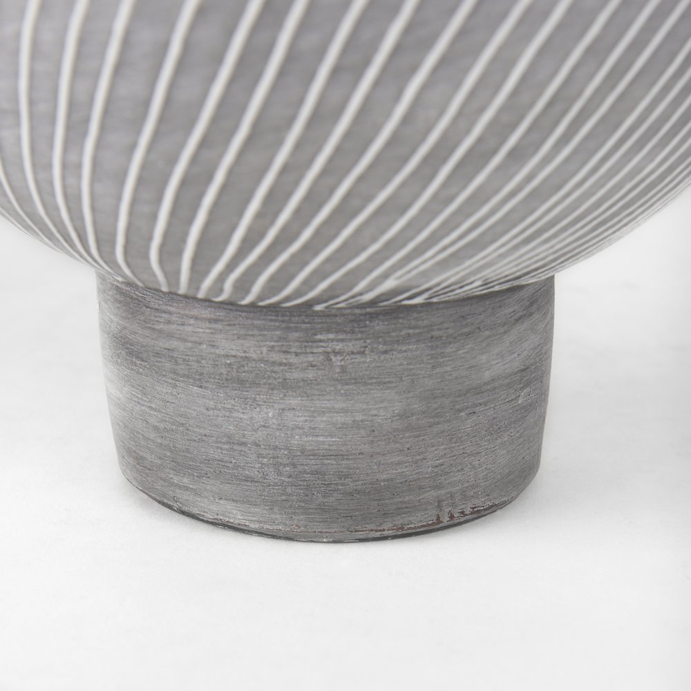 Blume 12.5H Off-White Gray Textured Vase