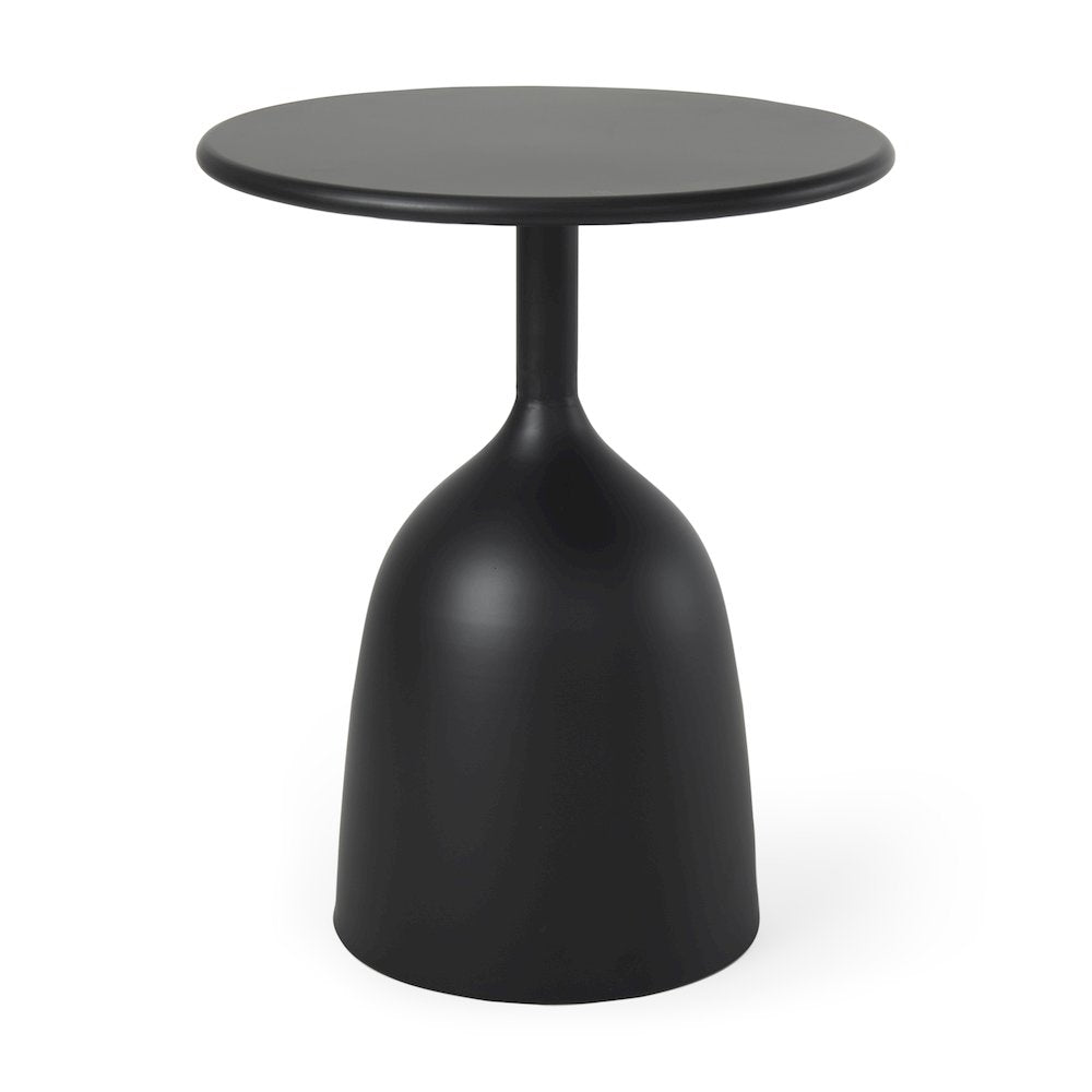 Matte Black Metal Accent Table