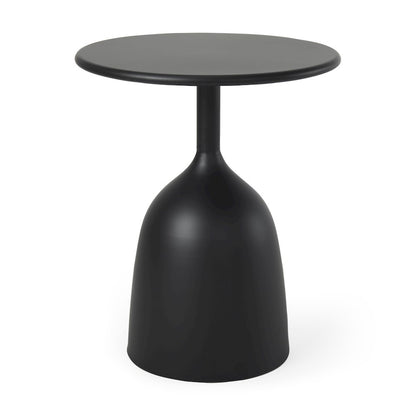 Matte Black Metal Accent Table