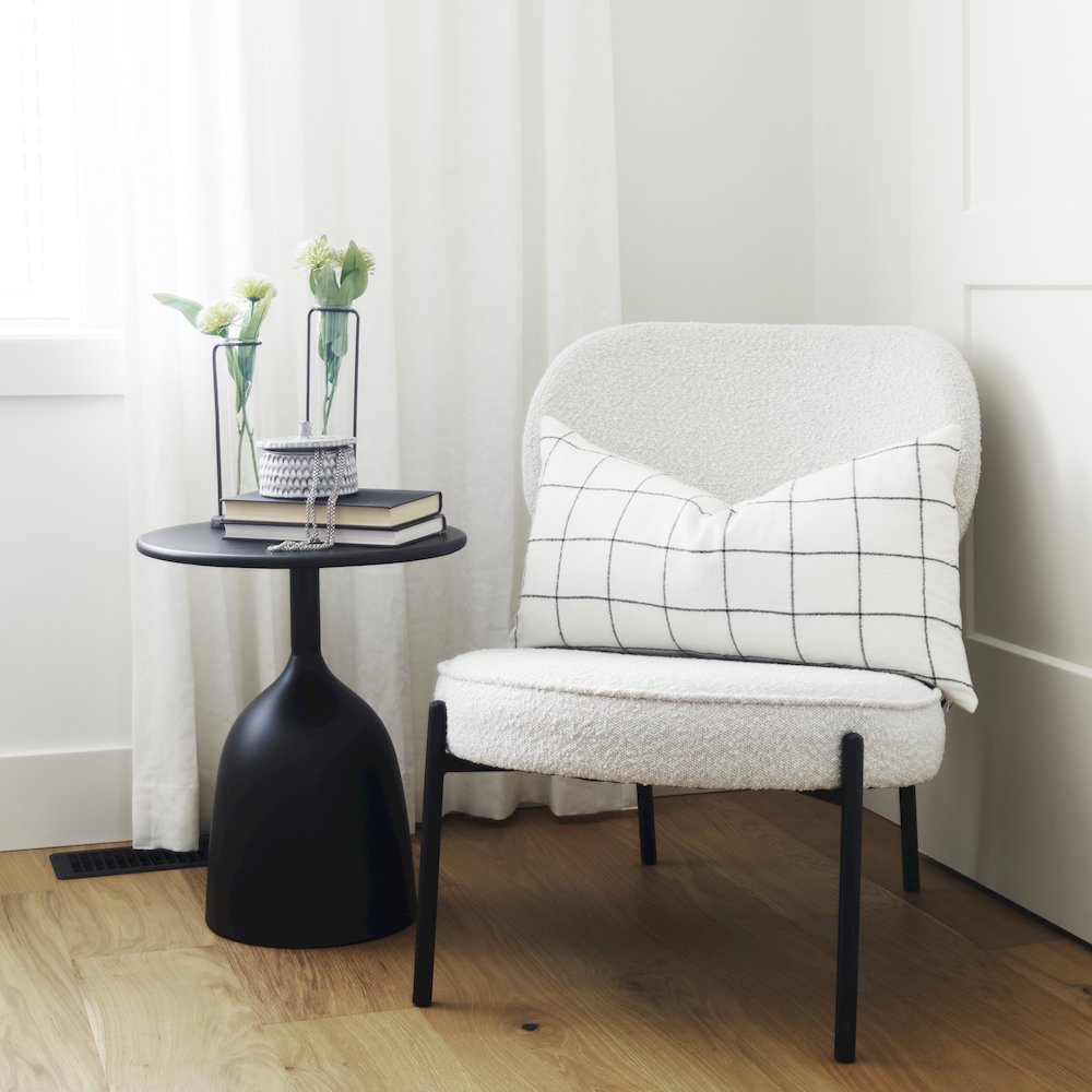 Matte Black Metal Accent Table