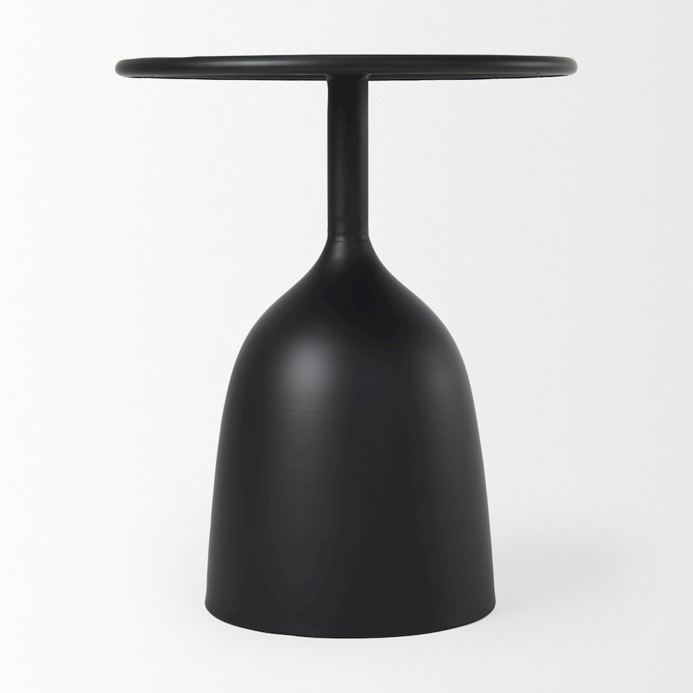 Matte Black Metal Accent Table