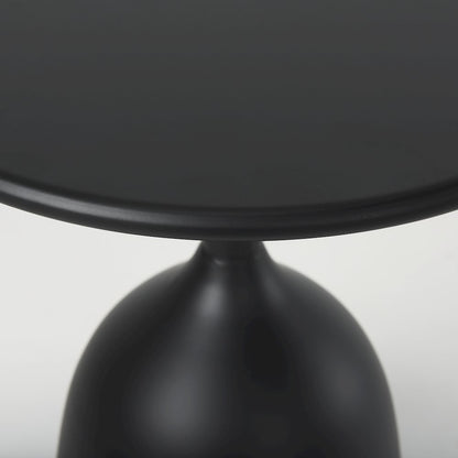 Matte Black Metal Accent Table