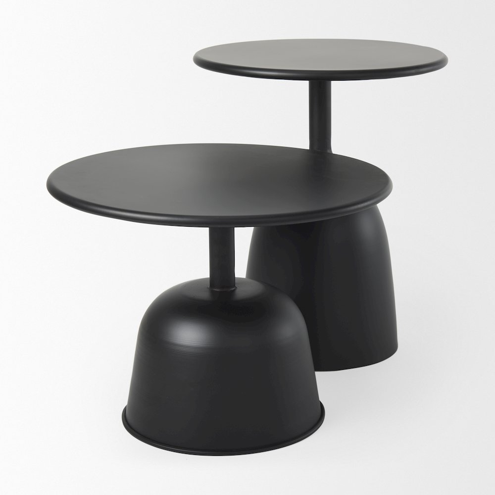 Matte Black Metal Accent Table