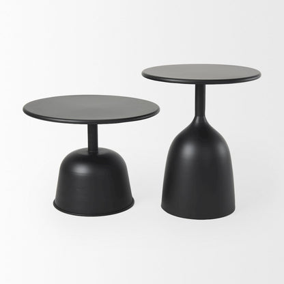 Matte Black Metal Accent Table