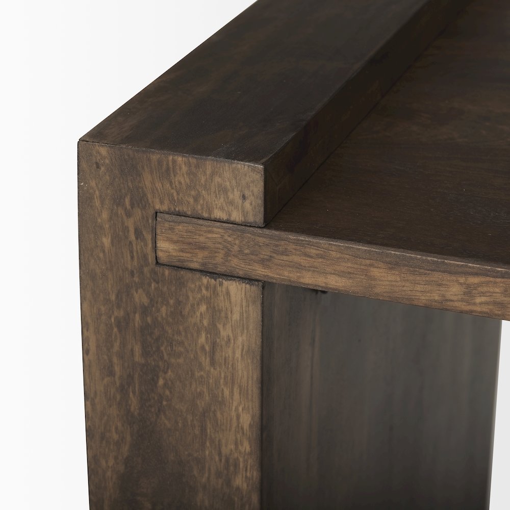 Dark Brown Wood Accent Table