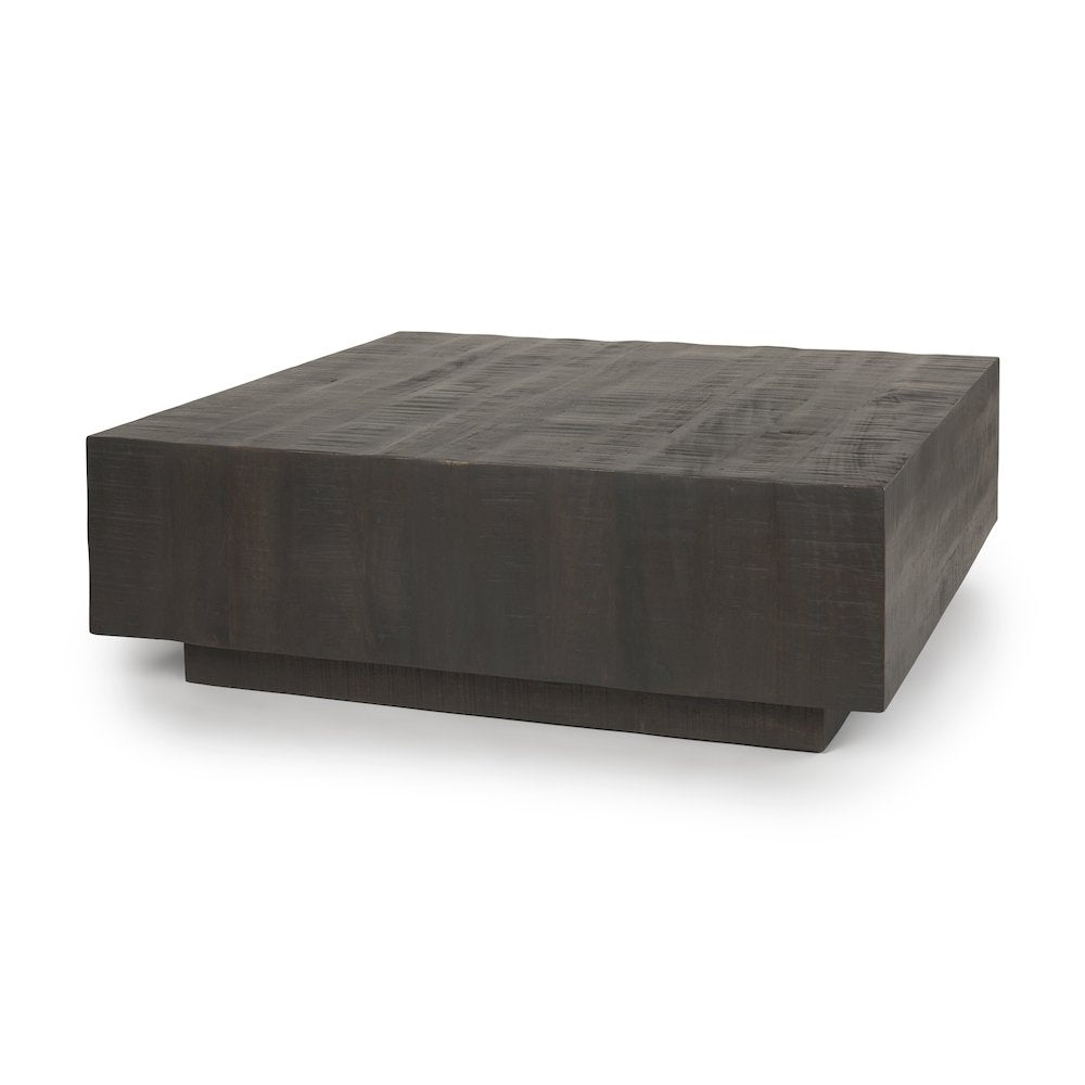 Dark Brown Wood Square Coffee Table