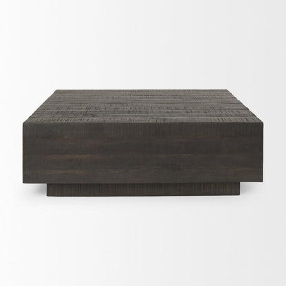Dark Brown Wood Square Coffee Table