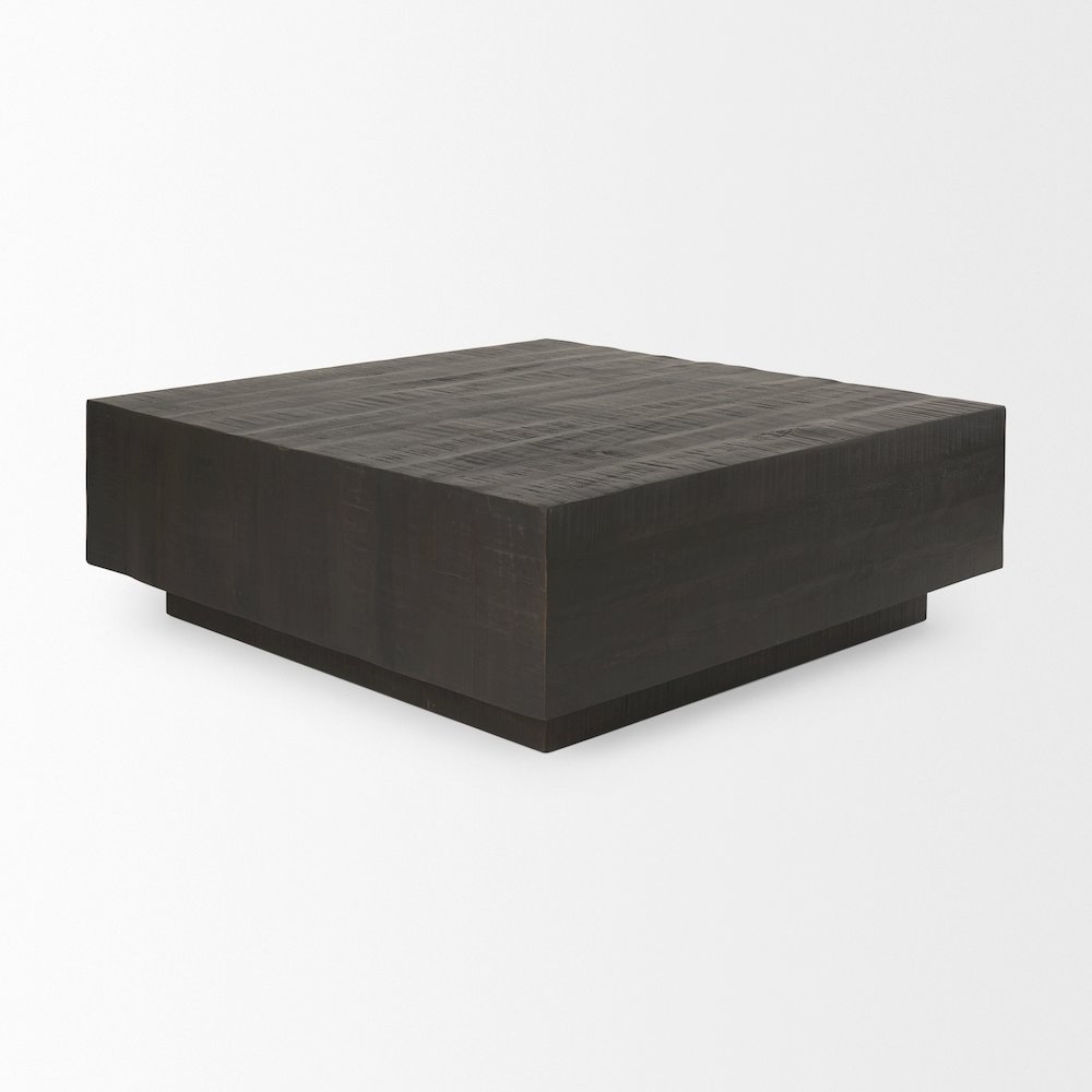 Dark Brown Wood Square Coffee Table