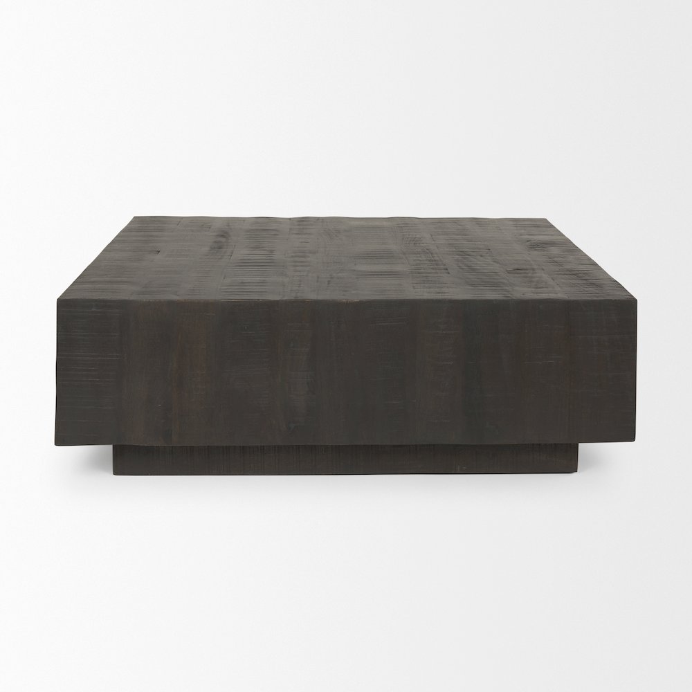 Dark Brown Wood Square Coffee Table