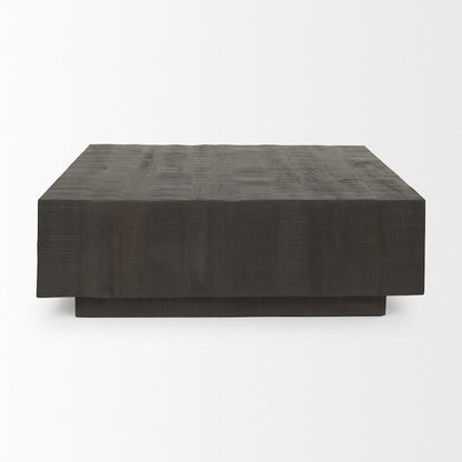 Dark Brown Wood Square Coffee Table