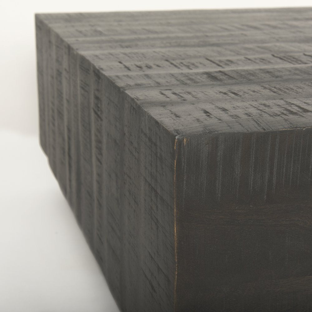 Dark Brown Wood Square Coffee Table