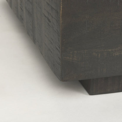 Dark Brown Wood Square Coffee Table