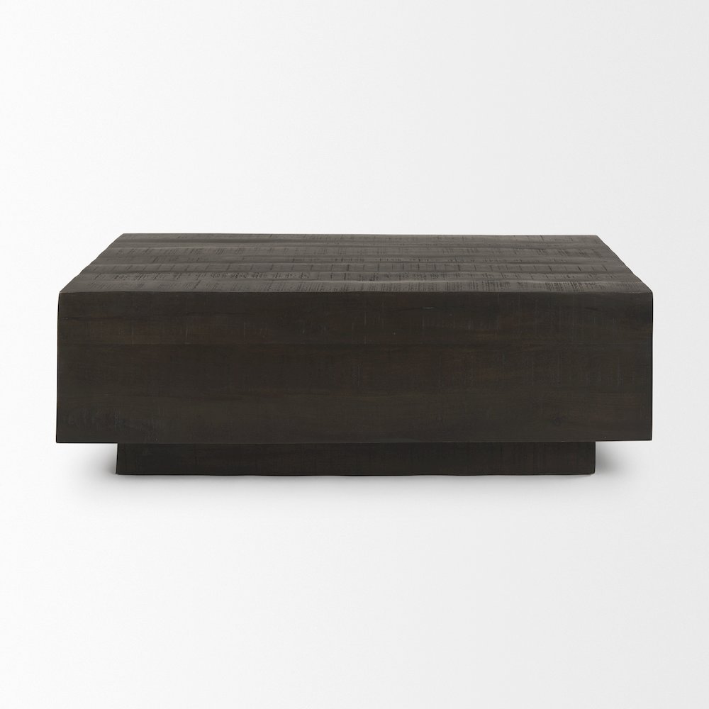 Dark Brown Wood Rectangular Coffee Table