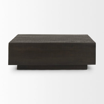 Dark Brown Wood Rectangular Coffee Table