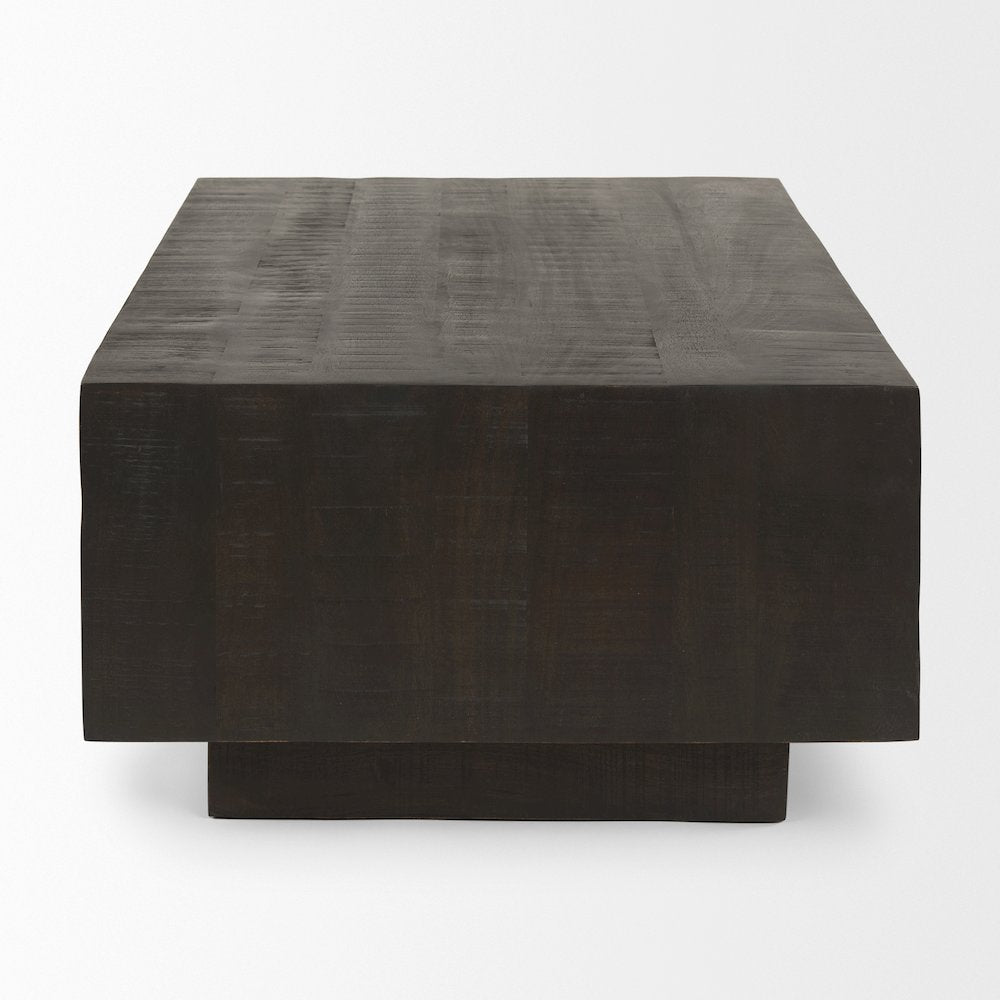 Dark Brown Wood Rectangular Coffee Table