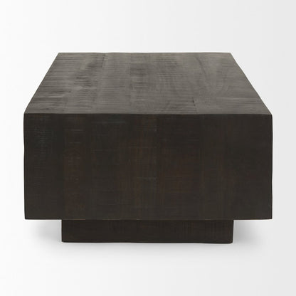 Dark Brown Wood Rectangular Coffee Table