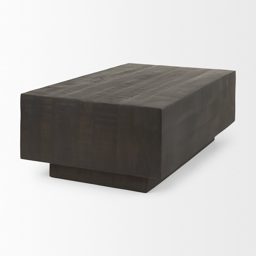 Dark Brown Wood Rectangular Coffee Table