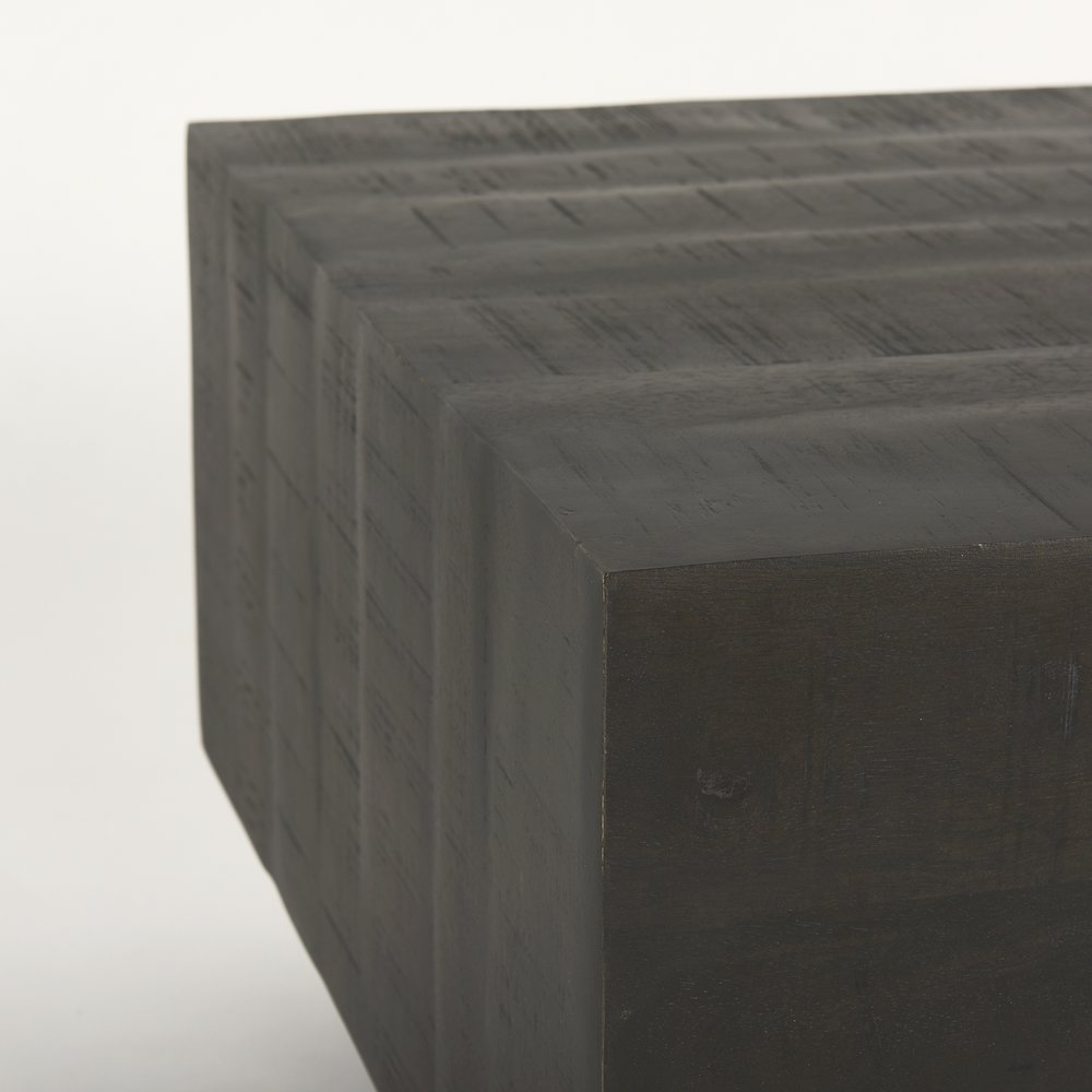 Dark Brown Wood Rectangular Coffee Table