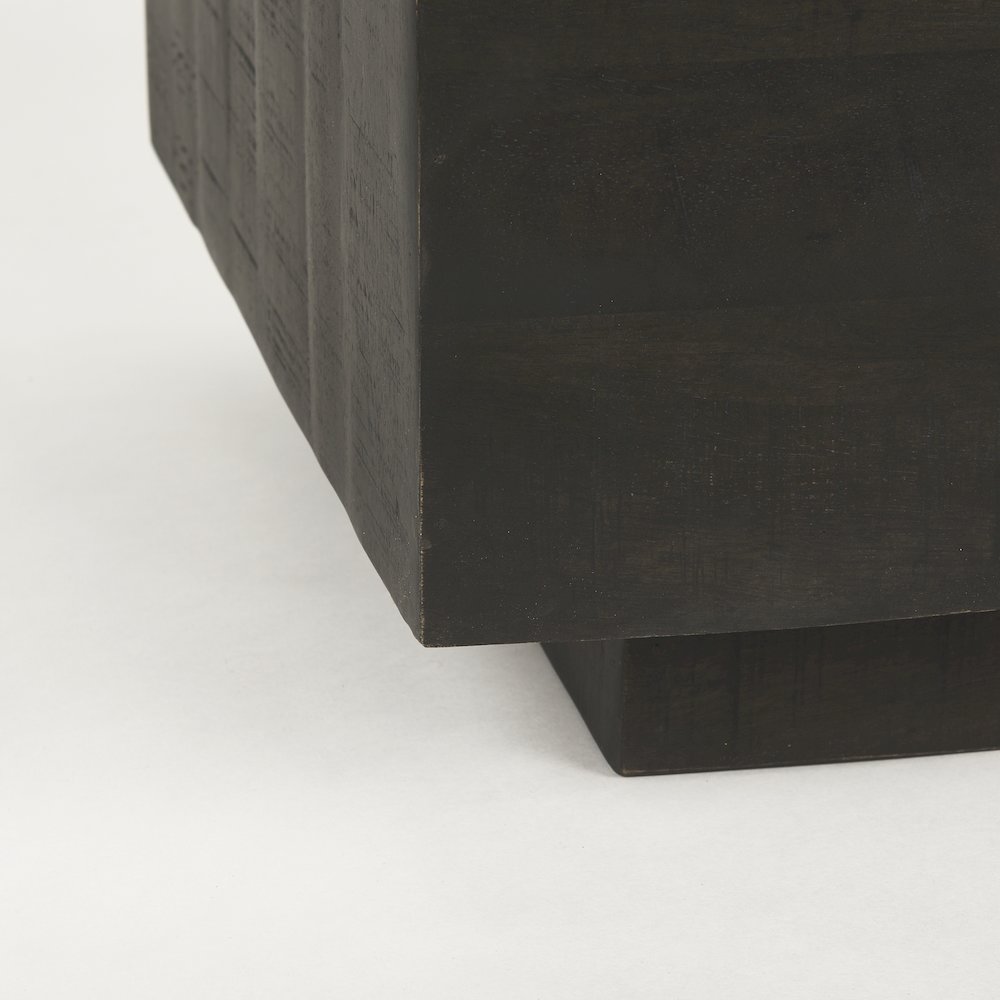 Dark Brown Wood Rectangular Coffee Table