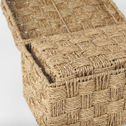 Set Of 2 Seagrass Boxes With Lids