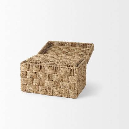 Set Of 2 Seagrass Boxes With Lids