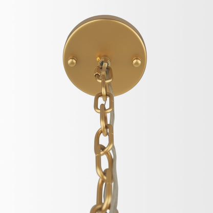Brushed Gold Metal Frosted Glass Globes 6-Light Chandelier