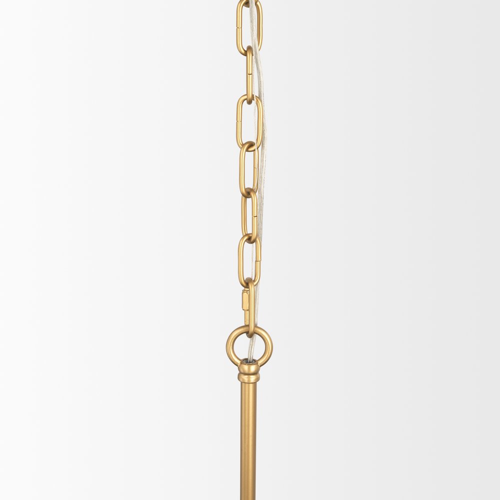 Brushed Gold Metal Frosted Glass Globes 6-Light Chandelier