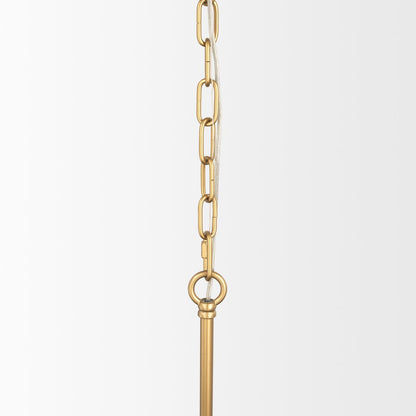 Brushed Gold Metal Frosted Glass Globes 6-Light Chandelier