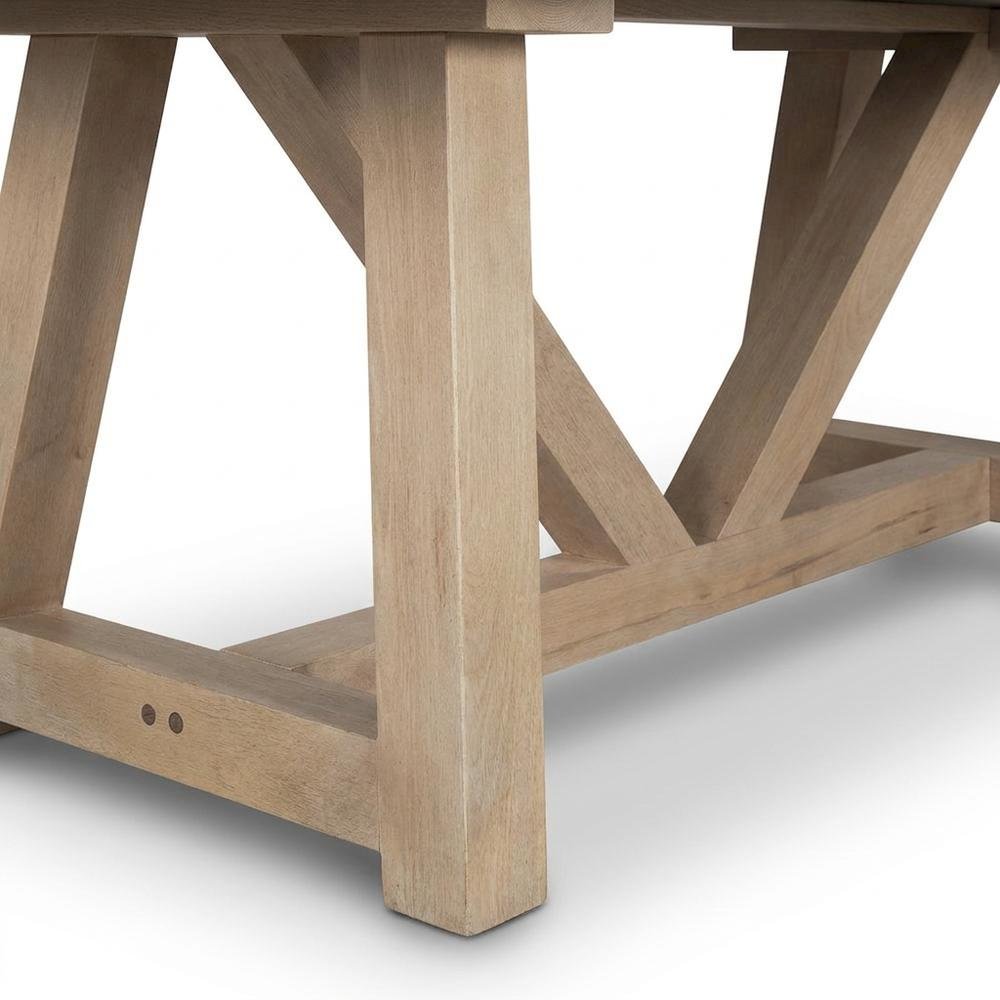 Rectangular Black and Brown Solid Wood Dining Table with Durable Finish