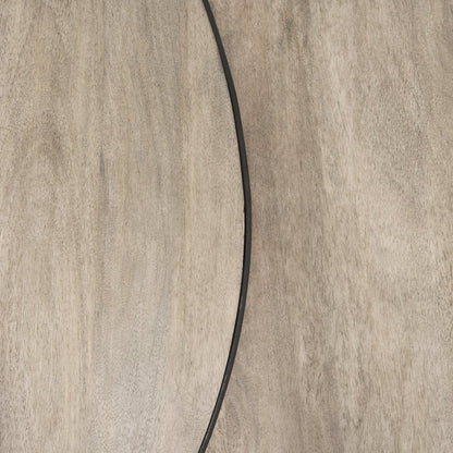 Round Brown White Wash Wood And Silver Metal Nesting Coffee Tables (Set Of 2)