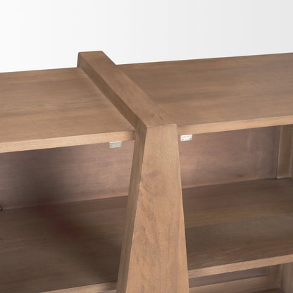 Eula Medium Brown Wood 4-Door Sideboard