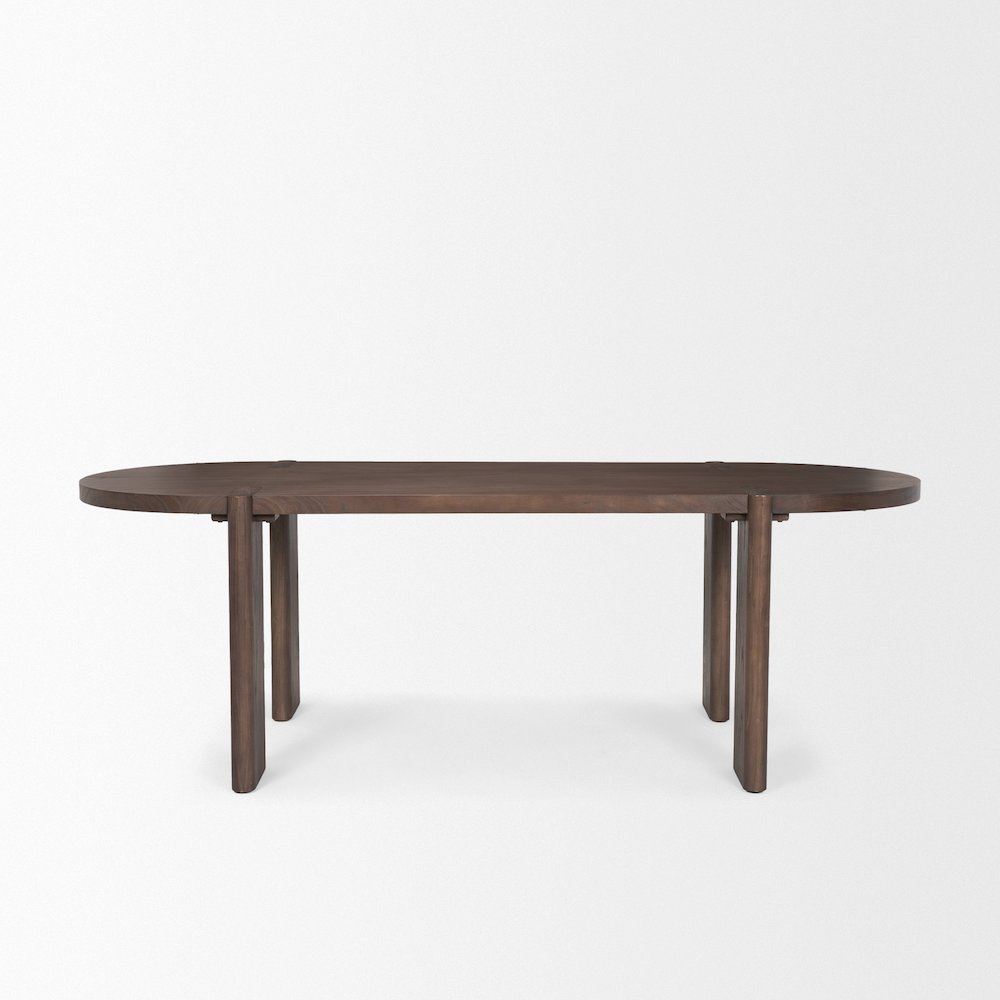Sohan Dark Elm Wood Oval Dining Table