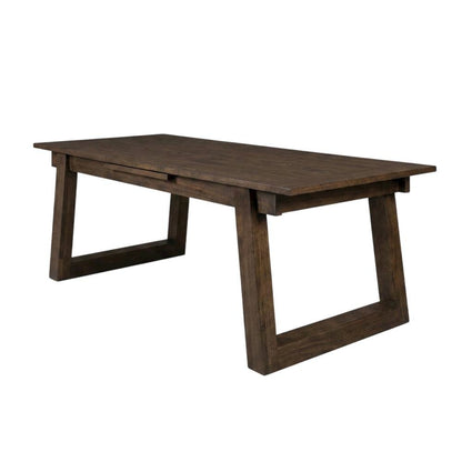 Dark Brown Extendable Dining Table with Oak and Birch Legs