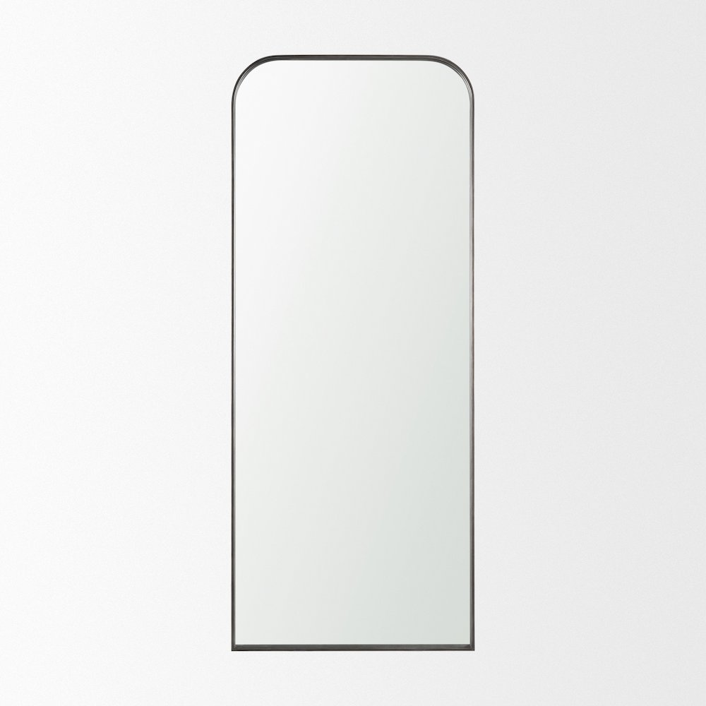 Tamira Tall Brushed Gunmetal Metal Arched Mirror