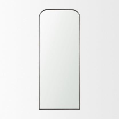 Tamira Tall Brushed Gunmetal Metal Arched Mirror