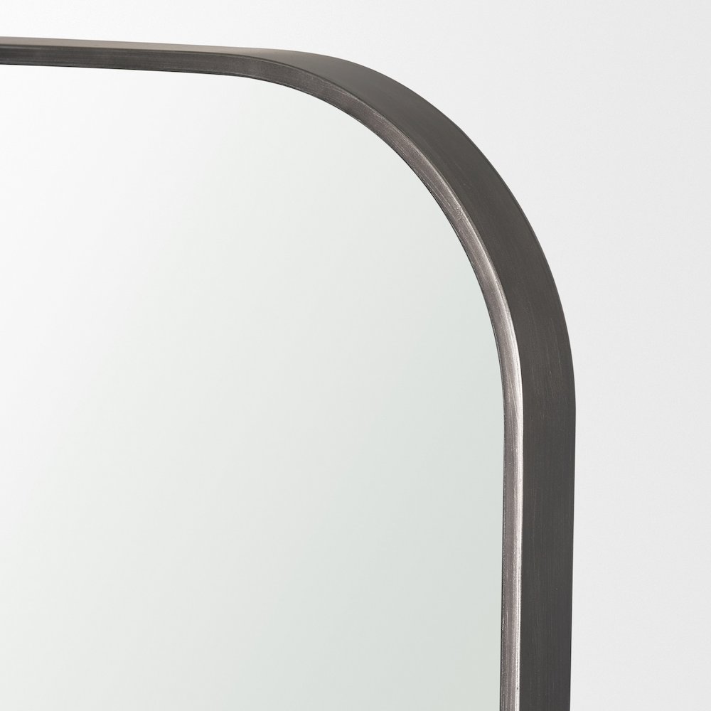 Tamira Tall Brushed Gunmetal Metal Arched Mirror