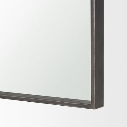 Tamira Tall Brushed Gunmetal Metal Arched Mirror