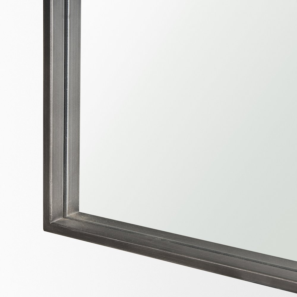 Tamira Tall Brushed Gunmetal Metal Arched Mirror