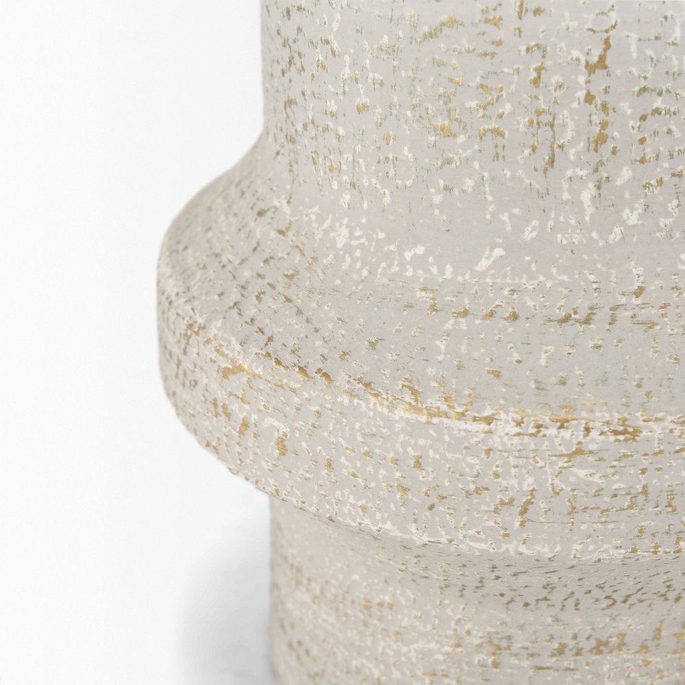 Tovah Tall Textured White Gold Metal Vase
