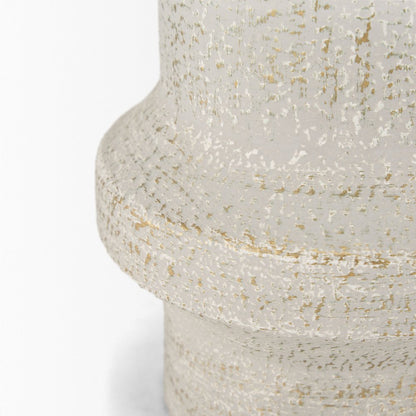 Tovah Tall Textured White Gold Metal Vase