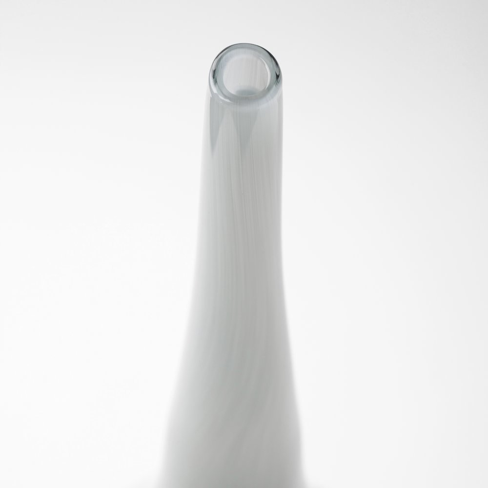 Erie II Tall Two Toned Sky Blue Dark Brown Blown Glass Vase