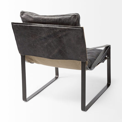 Hornet II Black Leather Body Metal Frame Accent Chair
