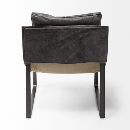 Hornet II Black Leather Body Metal Frame Accent Chair